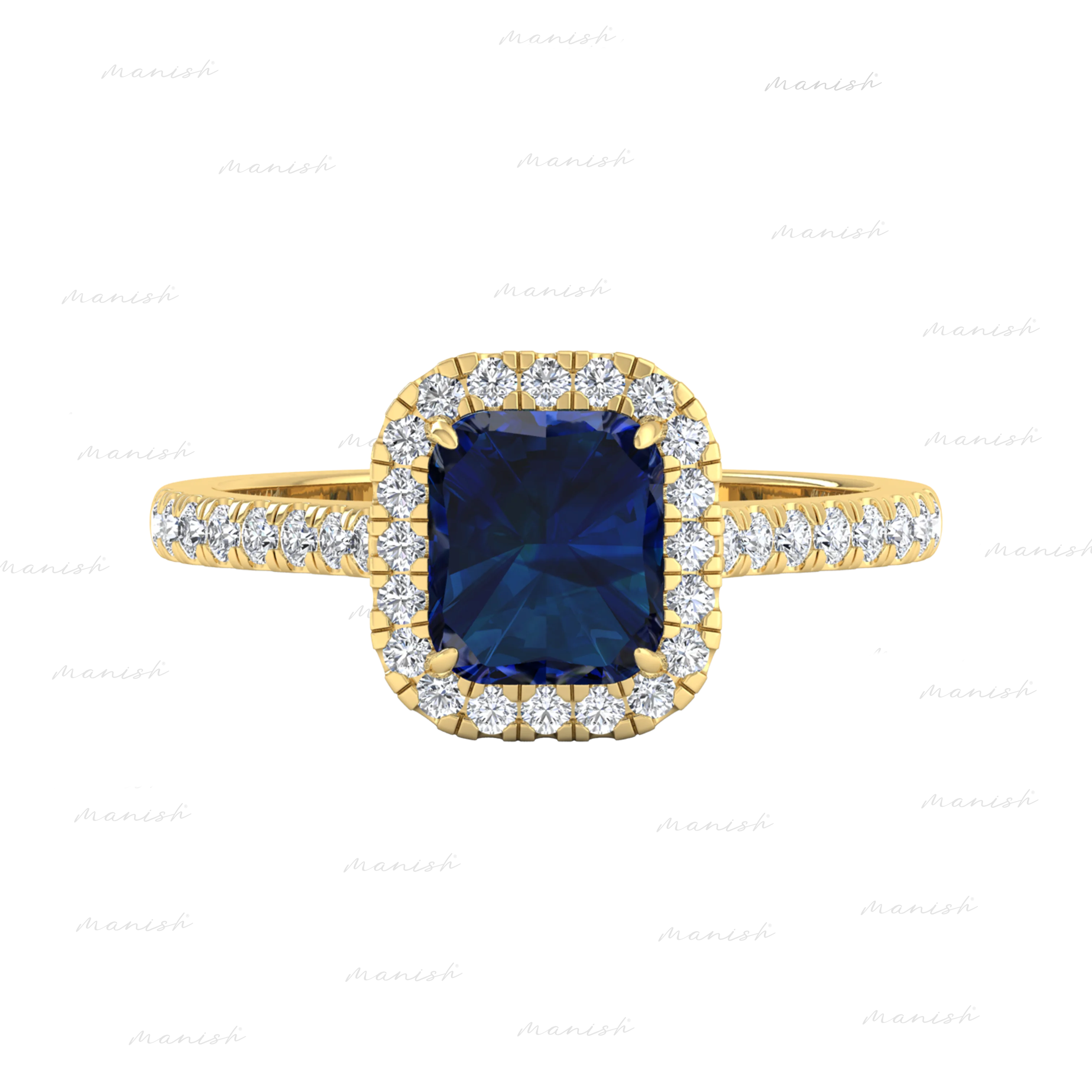 Exie Diamond and Blue Sapphire Ring
